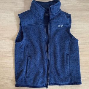 Vineyard Vines Blue Fleece Vest Sleeveless High Collar